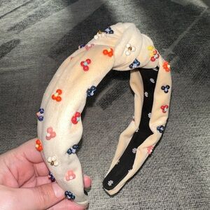 Lele Sadoughi Cactus Flower Knotted Velvet Headband